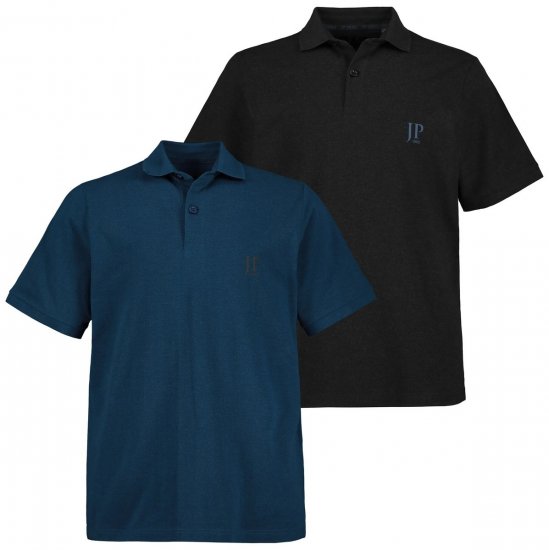 JP1880 704317 Tricou polo set de 2 Albastru mediu - Tricouri polo - Tricouri Polo Bărbați Mărimi Mari
