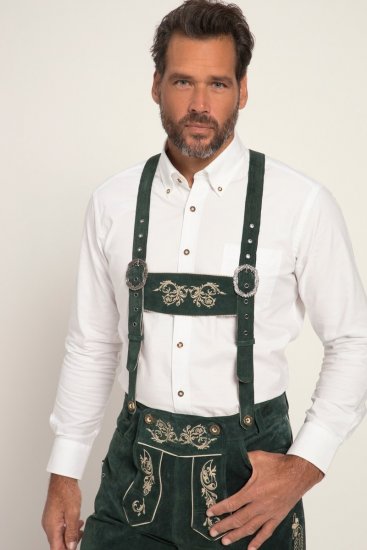 JP1880 Genuine Leather Traditional Lederhosen Shorts Green - JP1880 - JP1880 Haine Bărbați Mărimi Mari