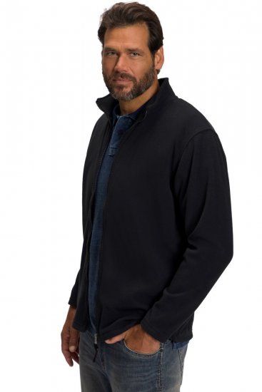JP1880 705552 Jachetă fleece cu guler înalt Neagră - Haine sport & haine de exterior - Haine Sport & Exterior Bărbați Mărimi Mari