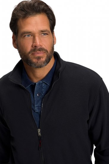 JP1880 705552 Jachetă fleece cu guler înalt Neagră - Haine sport & haine de exterior - Haine Sport & Exterior Bărbați Mărimi Mari