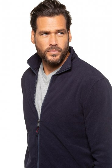 JP1880 705552 Jachetă din fleece cu guler înalt Bleumarin TALL - TALL geci - Jachete TALL pentru bărbați înalți