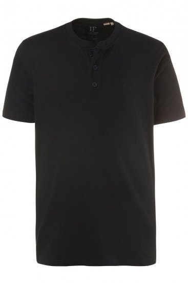 JP1880 708420 Tricou Henley set de 2 Neagră - Tricouri - Tricouri Bărbați Mărimi Mari