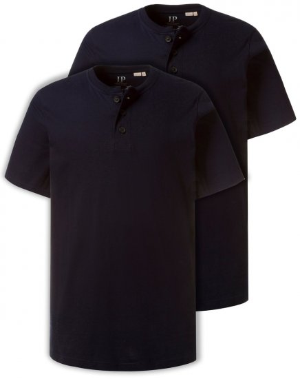 JP1880 708420 Tricou Henley set de 2 Bleumarin - Tricouri - Tricouri Bărbați Mărimi Mari