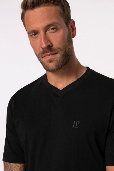 JP1880 711318 Tricou cu decolteu în V set de 2 Neagră - Tricouri - Tricouri Bărbați Mărimi Mari