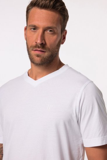 JP1880 711318 Tricou cu decolteu în V set de 2 Albă - Tricouri - Tricouri Bărbați Mărimi Mari