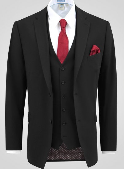 D555 Ted 4 Way Stretch Tailored Suit Jacket Negru - Costume - Costume Bărbați mărimi mari