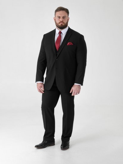 D555 Ted 4 Way Stretch Tailored Suit Jacket Negru - Costume - Costume Bărbați mărimi mari