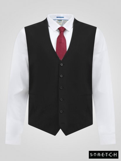D555 Ted Vestă de costum Negru - Costume - Costume Bărbați mărimi mari