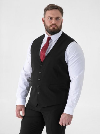 D555 Ted Vestă de costum Negru - Costume - Costume Bărbați mărimi mari