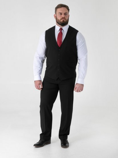 D555 Ted Vestă de costum Negru - Costume - Costume Bărbați mărimi mari