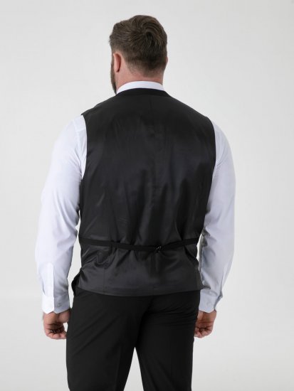 D555 Ted Vestă de costum Negru - Costume - Costume Bărbați mărimi mari