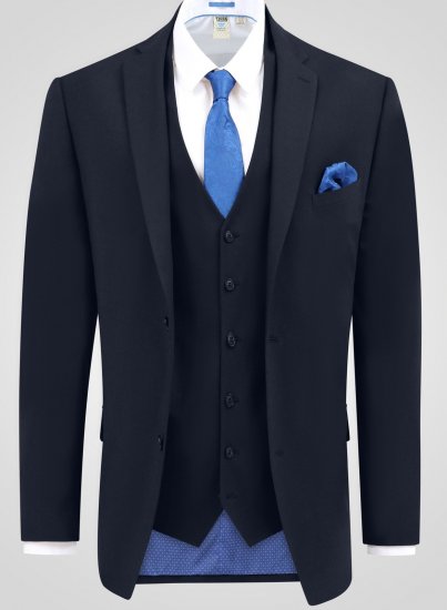 D555 Ted 4 Way Stretch Tailored Suit Jacket Albastru marin - Costume - Costume Bărbați mărimi mari