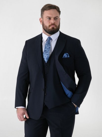 D555 Ted 4 Way Stretch Tailored Suit Jacket Albastru marin - Costume - Costume Bărbați mărimi mari