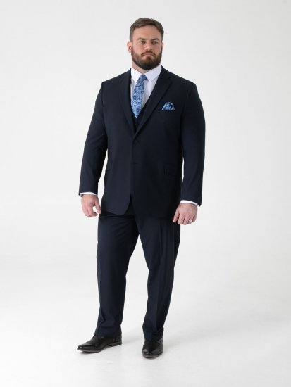 D555 Ted 4 Way Stretch Tailored Suit Jacket Albastru marin - Costume - Costume Bărbați mărimi mari