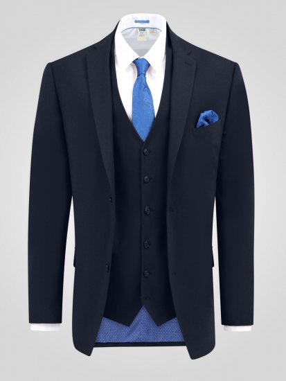 D555 Ted Sacou Albastru marin - Costume - Costume Bărbați mărimi mari