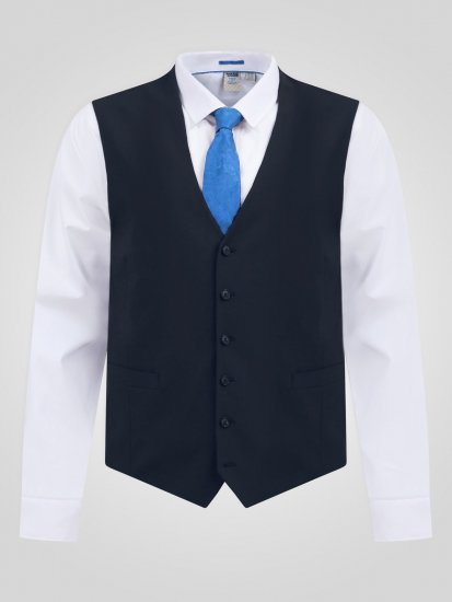 D555 Ted Vestă de costum Albastru marin - Costume - Costume Bărbați mărimi mari