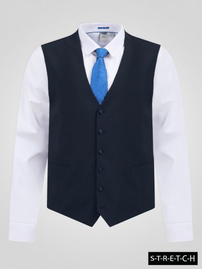 D555 Ted Vestă de costum Albastru marin - Costume - Costume Bărbați mărimi mari