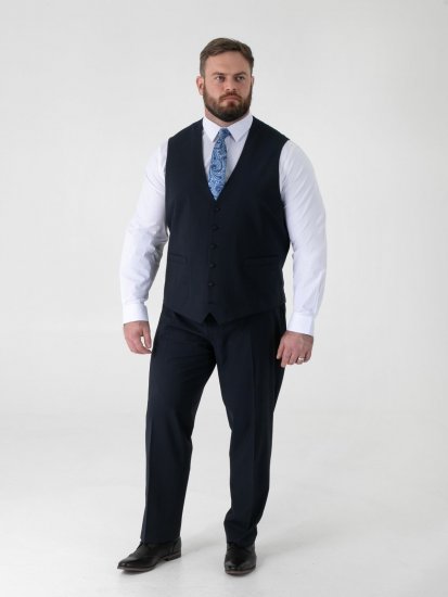 D555 Ted Vestă de costum Albastru marin - Costume - Costume Bărbați mărimi mari