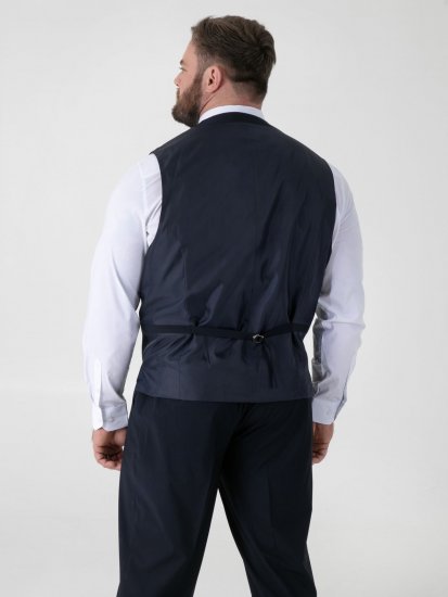 D555 Ted Vestă de costum Albastru marin - Costume - Costume Bărbați mărimi mari
