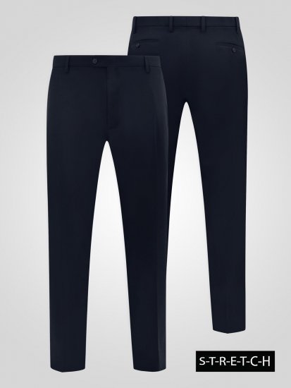 D555 Ted 4 Way Stretch Tailored Trouser Albastru marin - Costume - Costume Bărbați mărimi mari