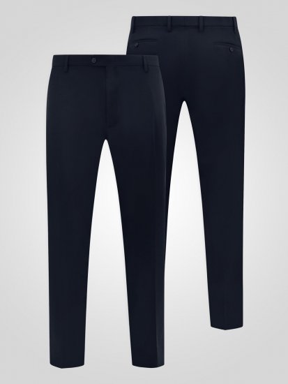 D555 Ted 4 Way Stretch Tailored Trouser Albastru marin - Costume - Costume Bărbați mărimi mari