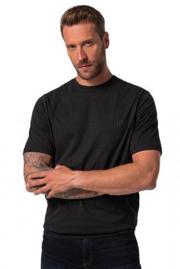 JP1880 712616 Tricou cu croi pentru burtă Neagră - Tricouri - Tricouri Bărbați Mărimi Mari