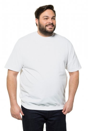 JP1880 712616 Tricou cu croi pentru burtă Albă - Tricouri - Tricouri Bărbați Mărimi Mari