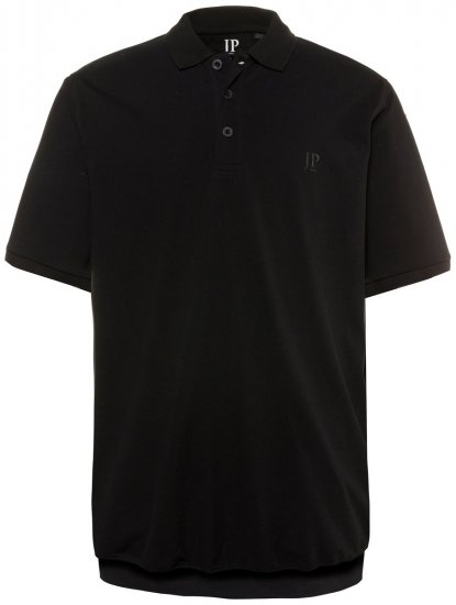 JP1880 712617 Tricou polo cu croi pentru burtă Neagră - Tricouri polo - Tricouri Polo Bărbați Mărimi Mari