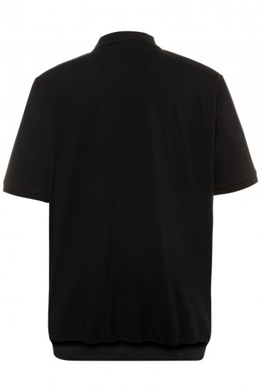 JP1880 712617 Tricou polo cu croi pentru burtă Neagră - Tricouri polo - Tricouri Polo Bărbați Mărimi Mari