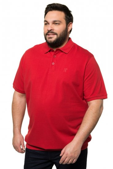 JP1880 712617 Tricou polo cu croi pentru burtă Roșu chili - Tricouri polo - Tricouri Polo Bărbați Mărimi Mari