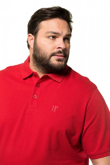 JP1880 712617 Tricou polo cu croi pentru burtă Roșu chili - Tricouri polo - Tricouri Polo Bărbați Mărimi Mari