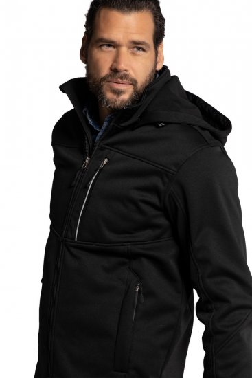 JP1880 714279 Jachetă softshell cu căptușeală polar Negru - Geci - Geci Bărbați Mărimi Mari