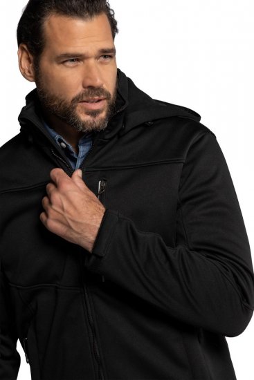 JP1880 714279 Jachetă softshell cu căptușeală polar Negru - Geci - Geci Bărbați Mărimi Mari
