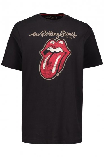 JP1880 Rolling Stones Graphic Band Comfort Fit T-Shirt Black - Tricouri - Tricouri Bărbați Mărimi Mari