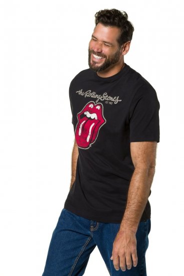 JP1880 Rolling Stones Graphic Band Comfort Fit T-Shirt Black - Tricouri - Tricouri Bărbați Mărimi Mari
