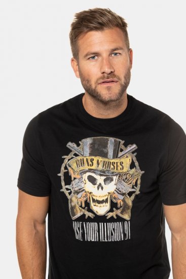 JP1880 Guns N’ Roses Skull Comfort Fit Band T-Shirt Black - Tricouri - Tricouri Bărbați Mărimi Mari