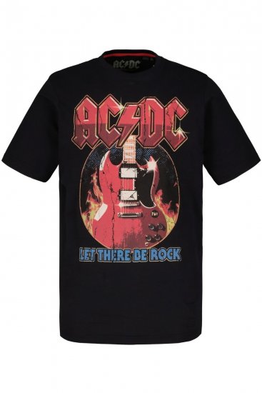 JP1880 ACDC - Let There Be Rock Vintage looking Band T-Shirt Black - Tricouri - Tricouri Bărbați Mărimi Mari
