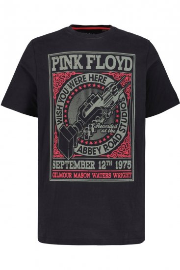 JP1880 Pink Floyd Retro Graphic Comfort Fit Band T-Shirt Black - Tricouri - Tricouri Bărbați Mărimi Mari