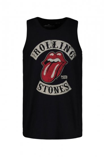 JP1880 Rolling Stones Graphic Band Tank Top Black - Tricouri - Tricouri Bărbați Mărimi Mari