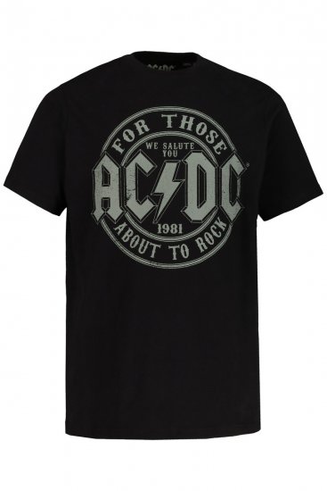 JP1880 AC/DC Graphic Comfort Fit Band T-Shirt Black - Tricouri - Tricouri Bărbați Mărimi Mari