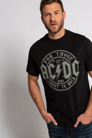 JP1880 AC/DC Graphic Comfort Fit Band T-Shirt Black - Tricouri - Tricouri Bărbați Mărimi Mari