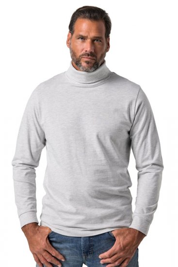 JP1880 723303 Bluză cu guler înalt și mânecă lungă Natural melanj TALL - TALL T-shirts - Tricouri pentru Bărbați Înalți