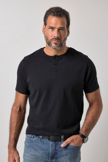 JP1880 726695 Tricou henley Neagră TALL - TALL T-shirts - Tricouri pentru Bărbați Înalți