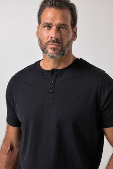 JP1880 726695 Tricou henley Neagră TALL - TALL T-shirts - Tricouri pentru Bărbați Înalți