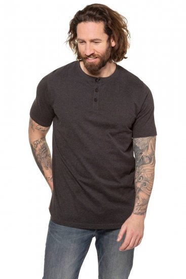 JP1880 726695 Tricou Henley Gri închis - Tricouri - Tricouri Bărbați Mărimi Mari