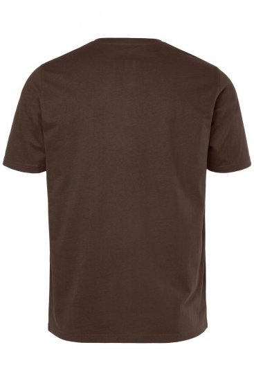 JP1880 Henley Basic T-Shirt with Buttons Brown - Tricouri - Tricouri Bărbați Mărimi Mari