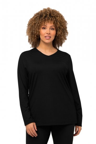 Ulla Popken 751623 Bluză de schi cu uscare rapidă Neagră - Haine de schi - 