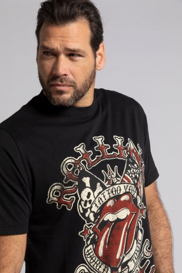 JP1880 Rolling Stones Graphic Comfort Fit Band T-Shirt Black - Tricouri - Tricouri Bărbați Mărimi Mari
