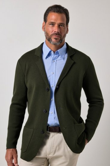 JP1880 Milano Flexnamic Sacou tricotat Oliv închis - Costume - Costume Bărbați mărimi mari