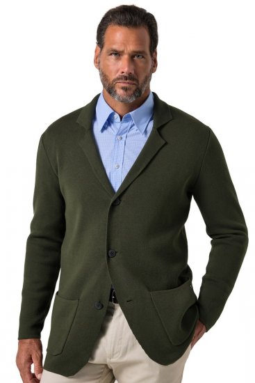 JP1880 Milano Flexnamic Sacou tricotat Oliv închis - Costume - Costume Bărbați mărimi mari